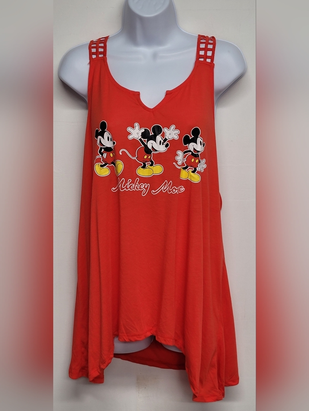 Disney XXL 19 Juniors Hi Low Tank Top Asymmetrical Mickey Mouse Scoop V Neck